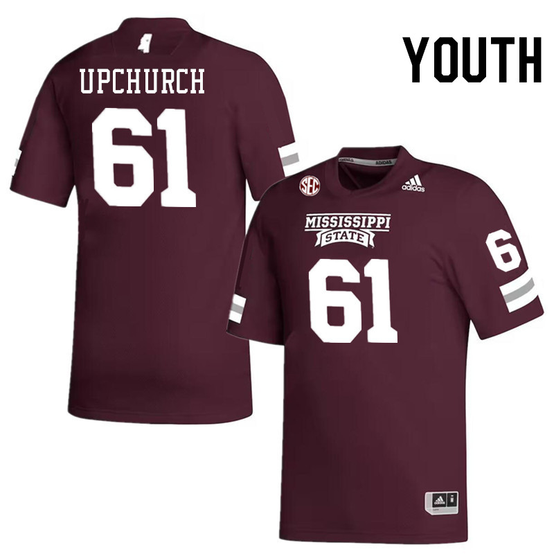 Youth #61 Karsten Upchurch Mississippi State Bulldogs College Football Jerseys Stitched-Maroon